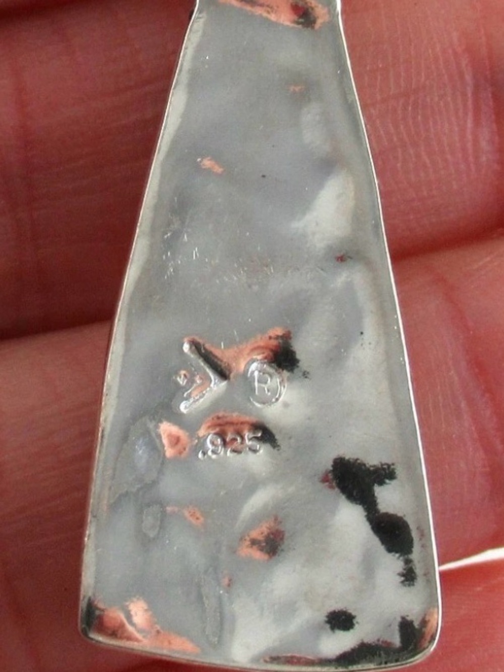 Silpada Sterling Silver Hammered Tie Shaped Pendant Necklace 3145 - Picture 4 of 4
